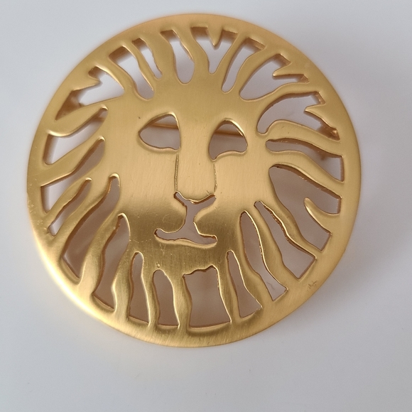 Vintage Anne Klein Lion Head Brooch Pin - Picture 7 of 7